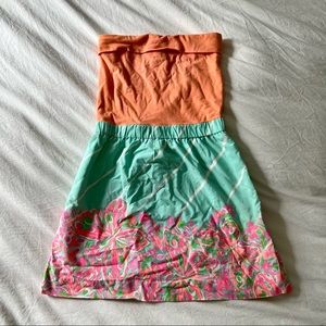 Lilly Pulitzer Strapless Mixed Media Dress